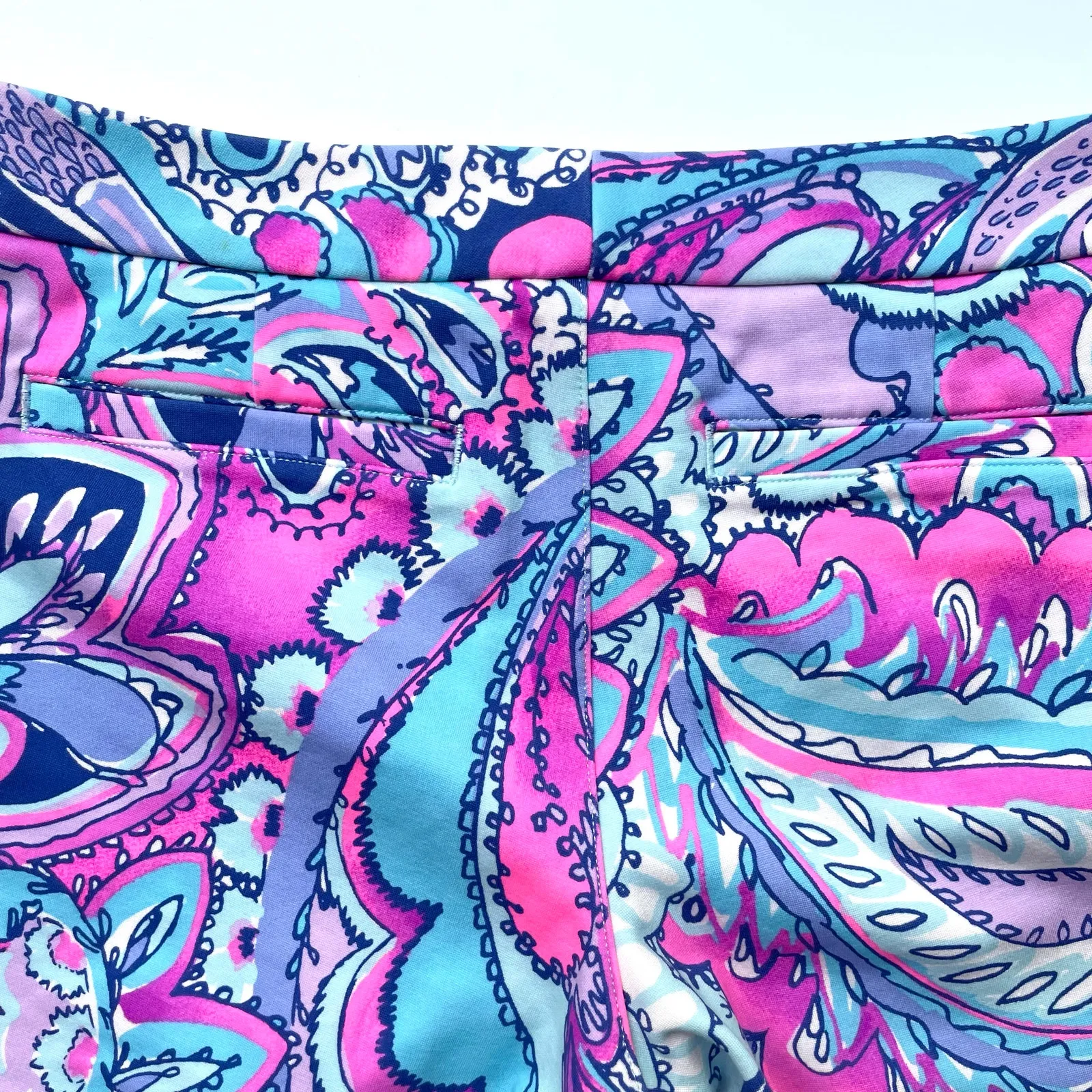 Lilly Pulitzer Buttercup Knit Shorts Pink Tropics Mermaids Call 5" Inseam Size 0 - Image 6