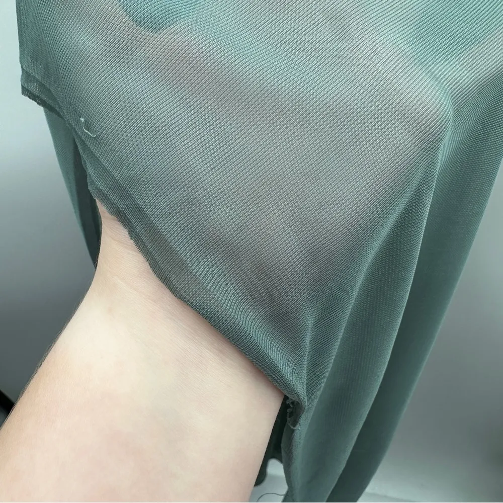 Birdy Grey Elyse Sea Glass Mesh Cutout Pleated Chest Sleeveless Bridesmaid Dress - Image 9