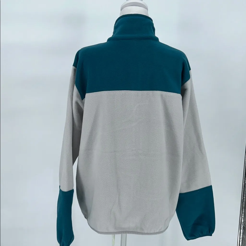 Columbia Women’s Colorblock Fleece Jacket Full Zip Teal Gray Size L - Image 6