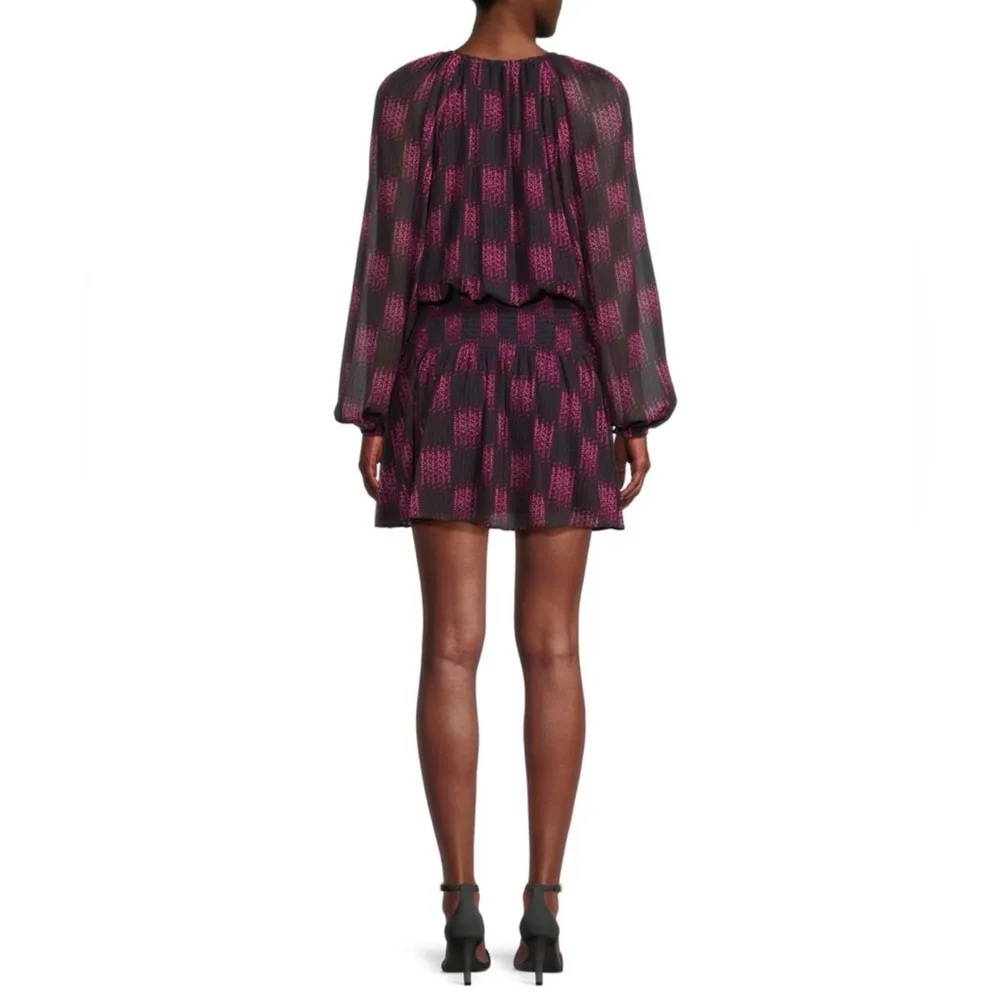 NEW Ramy Brook Jaylah Abstract Blouson Mini Dress in Boysenberry Size S $465 - Image 3
