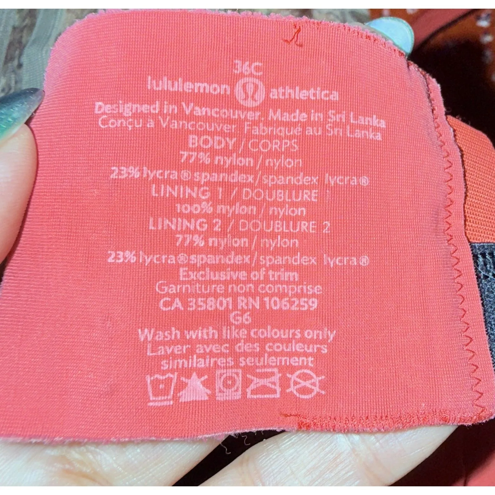 Lululemon Ta Ta Tamer II Love Red High Support Adjustable Running Sports Bra 36C - Image 5