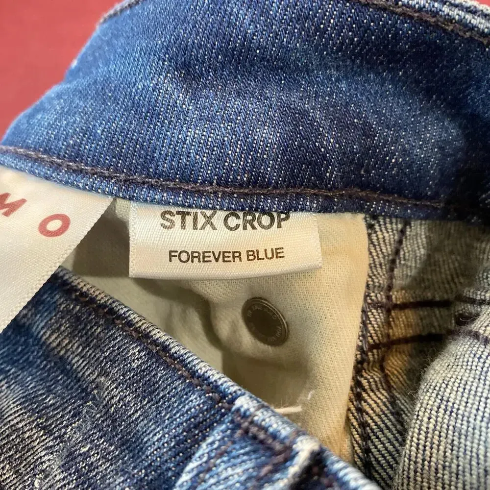 AMO DENIM Stix Crop Mid Rise Ankle Skinny Jeans Forever Blue Size 25 - Image 7