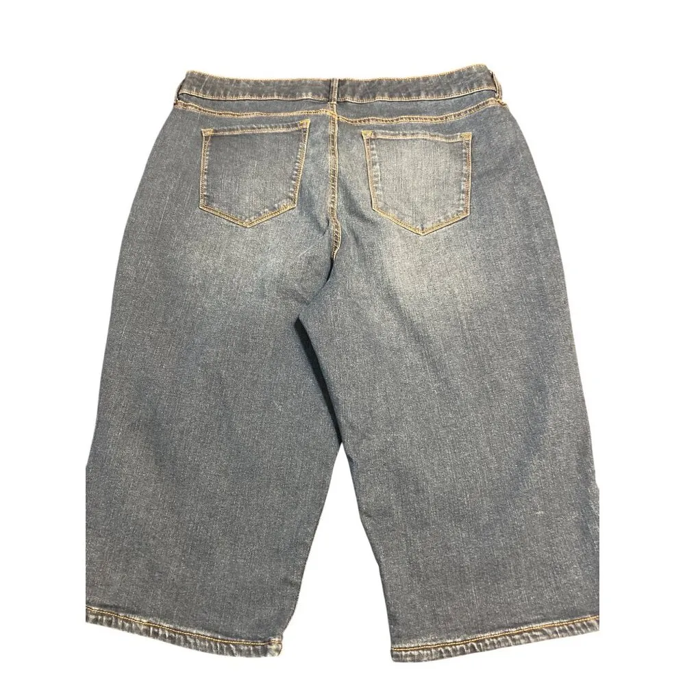 Gloria Vanderbilt Skimmer Denim Shorts Jeans All Around Slimming Effect Size 18 - Image 4