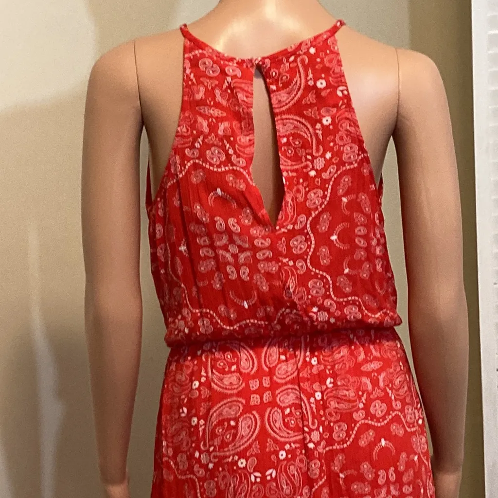 Francescas Moonlight red handkerchief maxi dress sundress size small NWT - Image 9