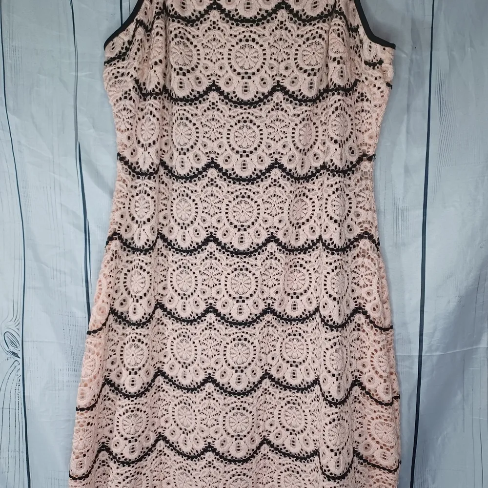 Vtg Guess Cocktail Dress Mini Light Pink Lace Overlay Guess LosAngeles 90s Y2K - Image 4