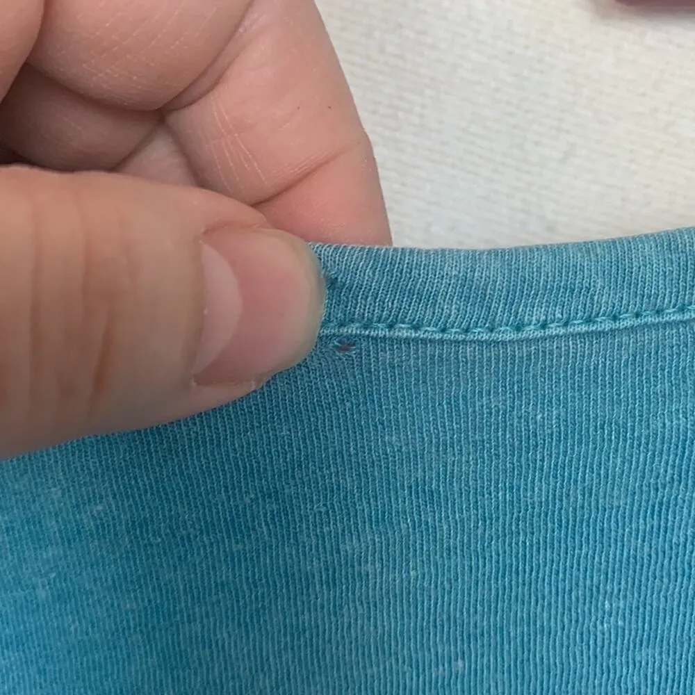 Soft Surroundings womens small blue casual texture short sleeve shirt basic - Image 9