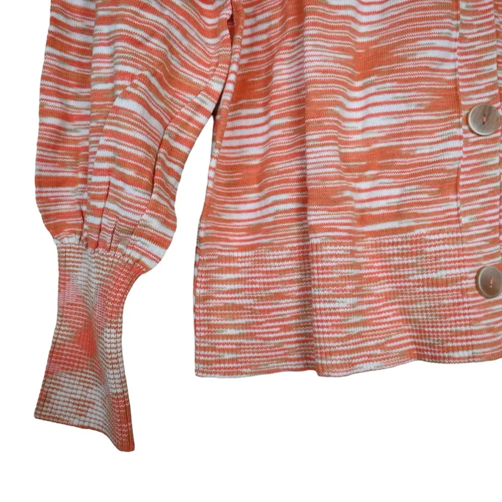NIC+ZOE Womens L Shifting Tides Cardigan in Orange Multi NEW - Image 6