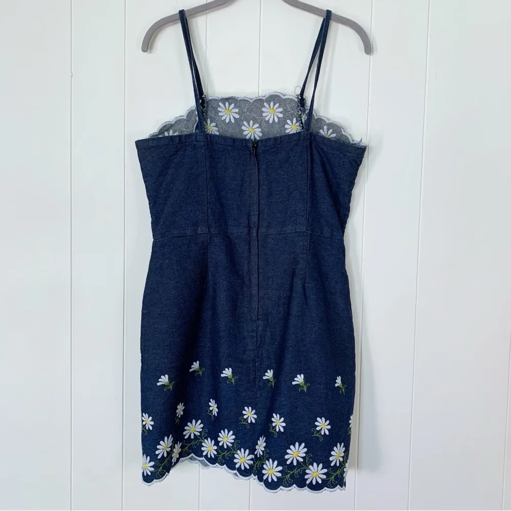 Handmade Denim With Embroidered Daisy Dress M(?) - Image 3