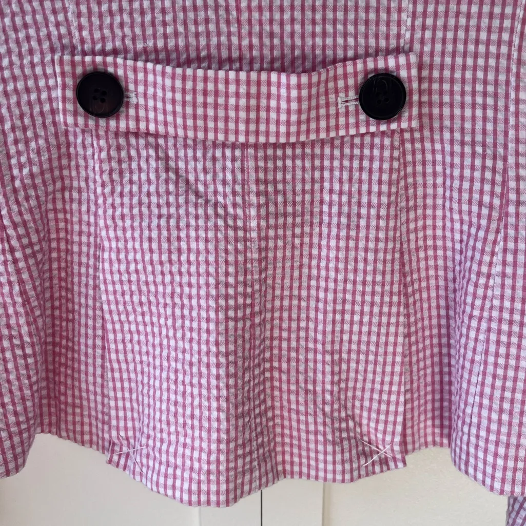 Jack Wills Women’s Pink Searsucker Gingham Blazer Size 8‎ - Image 11