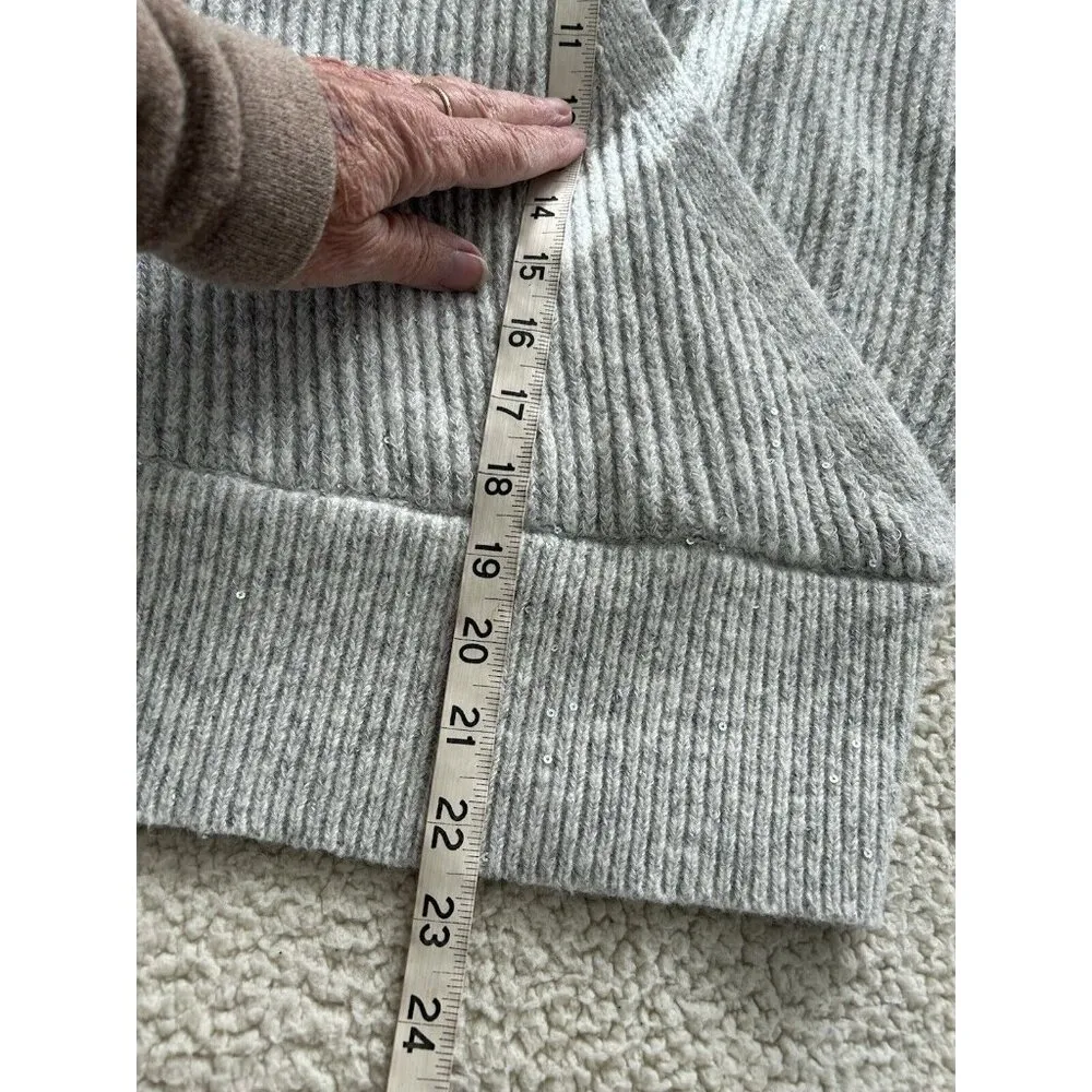 Michael Stars Laurel Surplice Sweater Long Sleeve Mini Sequins Women's Sz SP - Image 8