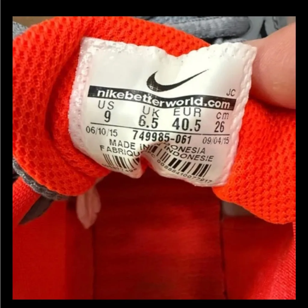 Nike Orive Print Women’s Sneakers Size 9 Gray Orange 749985-061 Running Shoes - Image 12