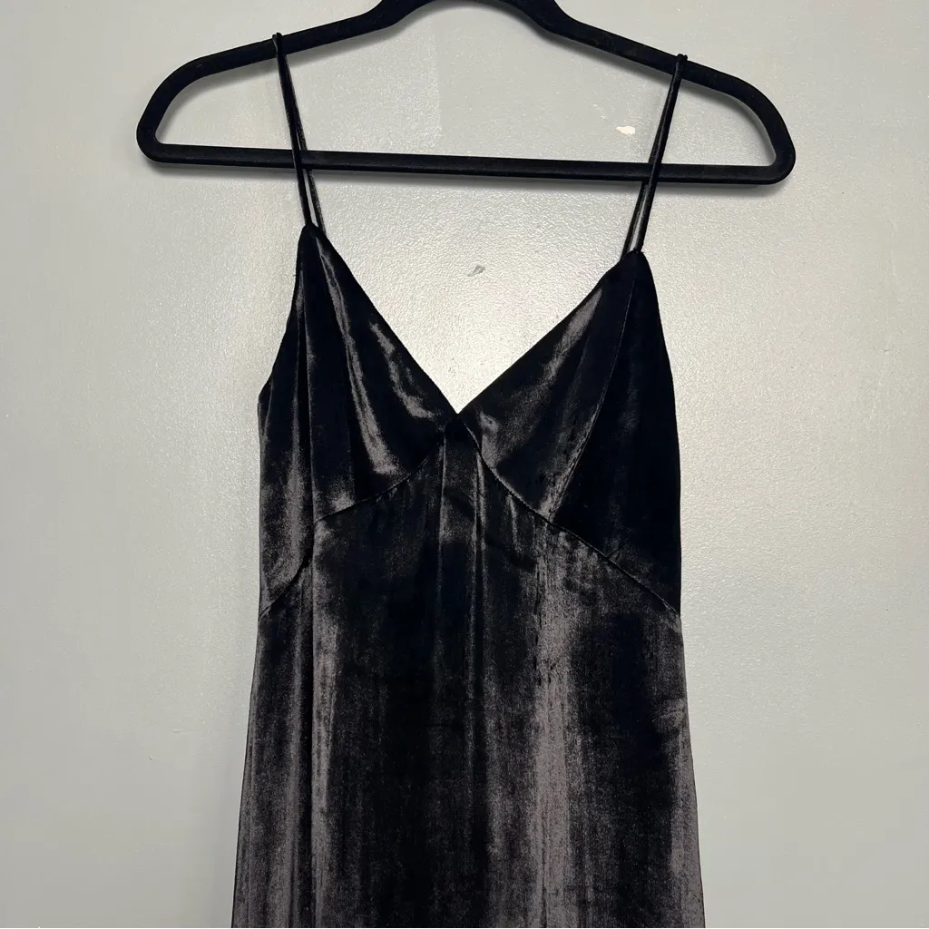 Alice Olivia Julietta Black Crushed Velvet Midi Slip Dress Size 0 90s Whimigoth - Image 6