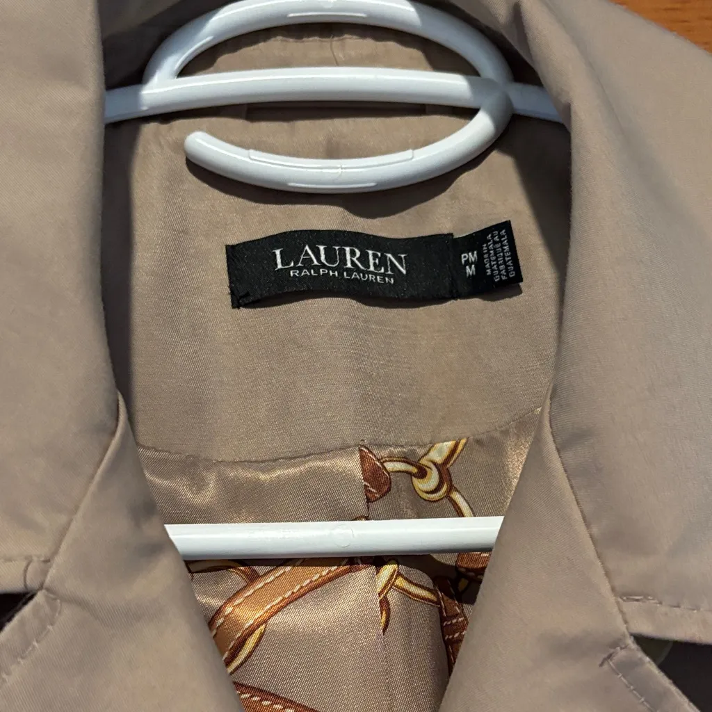 EUC Ralph Lauren Tan Double-Breasted Trench Coat - Image 2