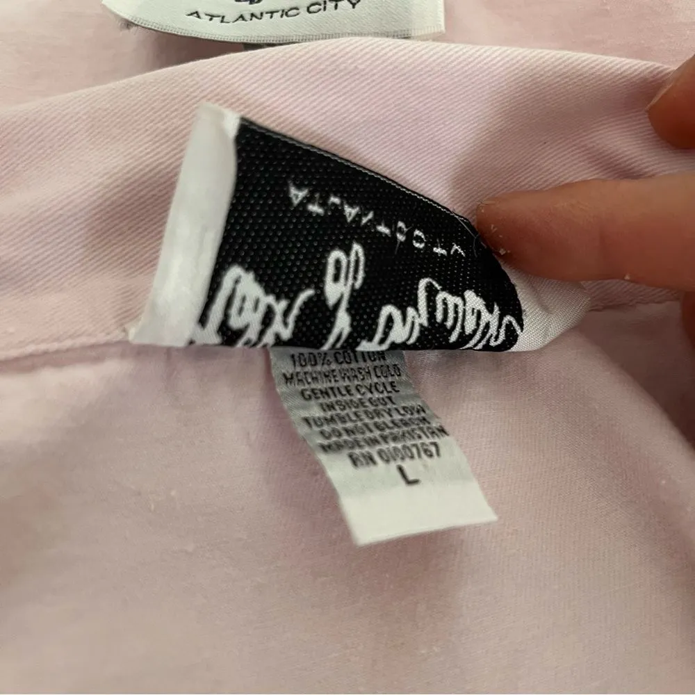 TALK Of The WALK Atlantic City Pink Cotton Dress 2 Piece Shift Jacket Size Large - Image 11