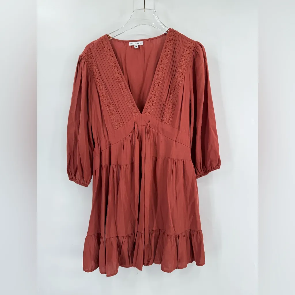 Baltic Born Amelia Boho Long Sleeve V-Neck Sundress size medium - Image 2