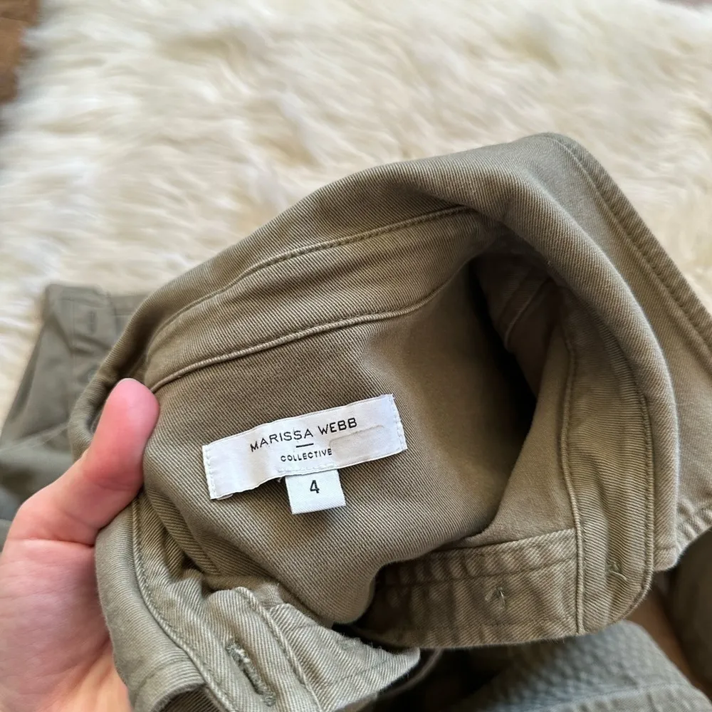 MARISSA WEBB Belted Shirt Dress Olive Green Size 4 - Image 8