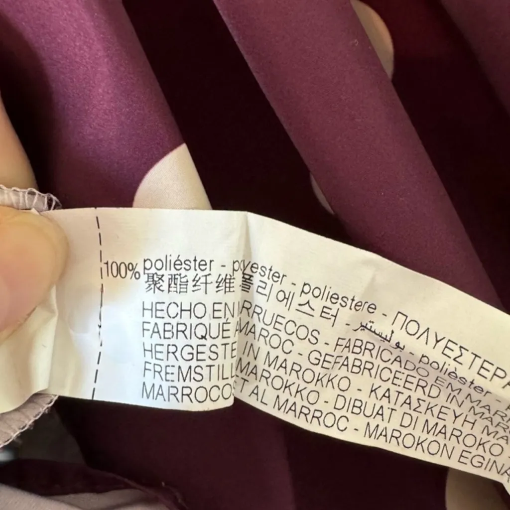 Zara Women’s Purple Polkadot Puff Sleeve Square Neck Taffeta Blouse Size M - Image 6