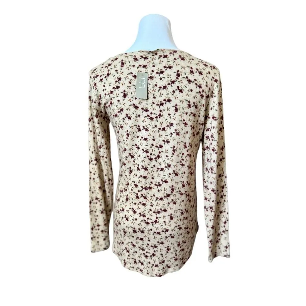 Maurices Prairie‎ Floral Soft Yellow Henley Knit Top SMALL Casual Coquette NWT - Image 3