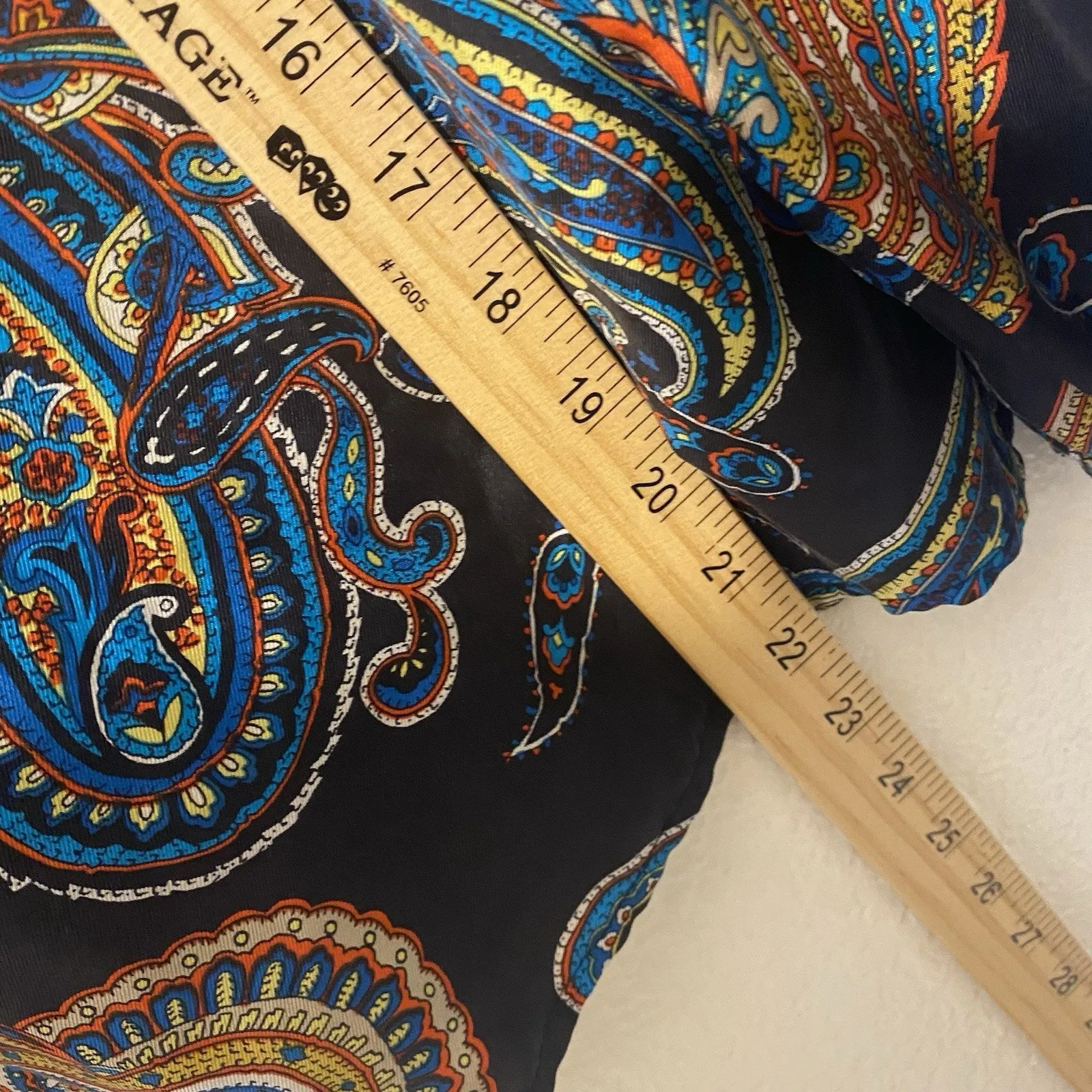 J Crew 100% Silk Twill Top Blouse in Bold Paisley Multi Size 6 Black - Image 8