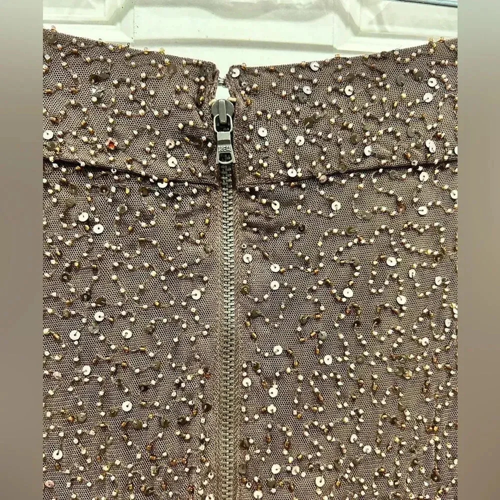 Alice + Olivia Silk‎ Draped Beaded Skirt size 10 - Image 5