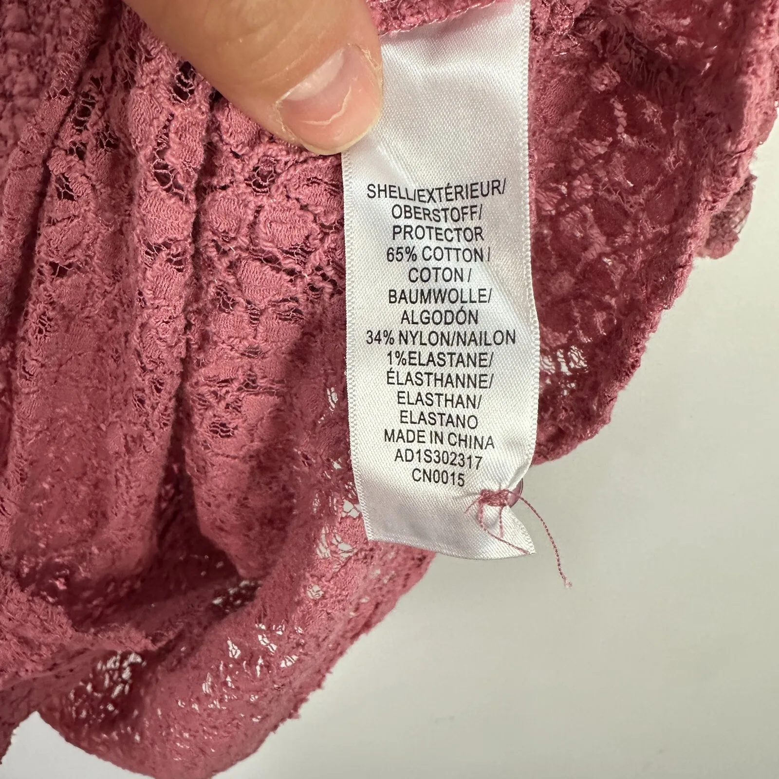 Adrianna Papell Top S Pink Lace Button‎ Down Ruffle Sleeve Romantic Feminine - Image 5