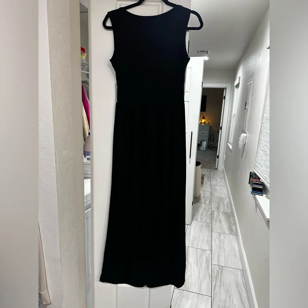 Pretty Garden Amazon Black Sheath Scoop Neck Jumpsuit Size S - Image 4