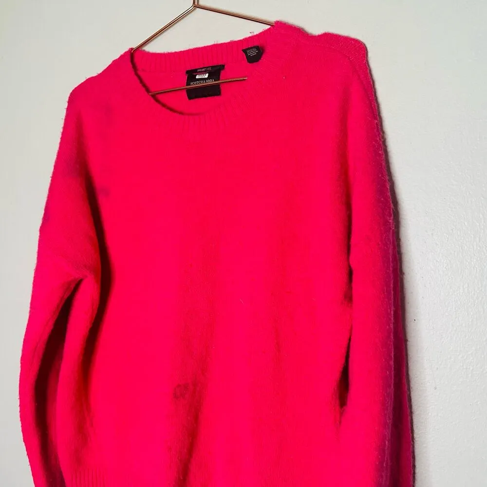 SCOTCH & SODA Pink Longsleeve Crewneck Fleece Sweater Size Medium - Image 13