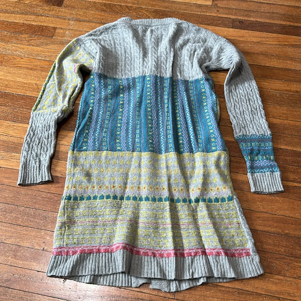 Sundance Women’s Multicolor Patchwork Cardigan Duster Sweater, XS - Image 3