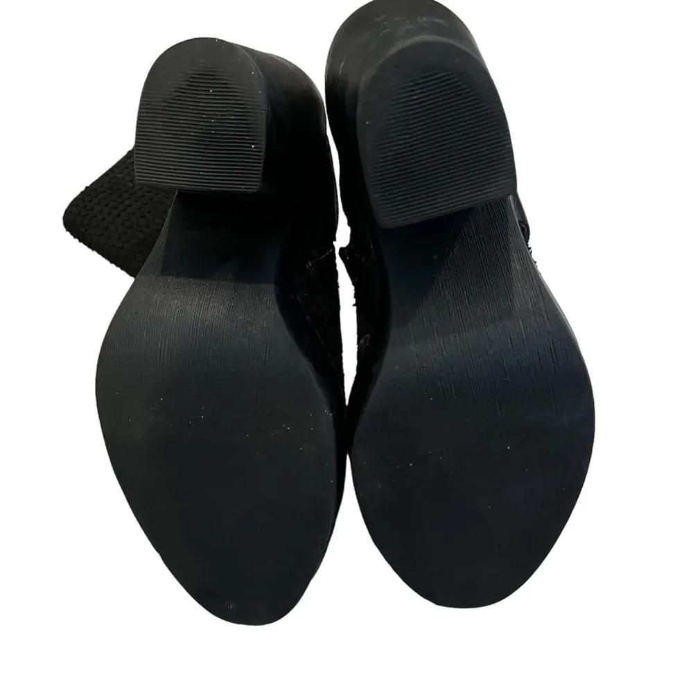 H&M Black Leather Strappy Buckle Platform Boots with Snakeskin Texture, Sz 7 - Image 14