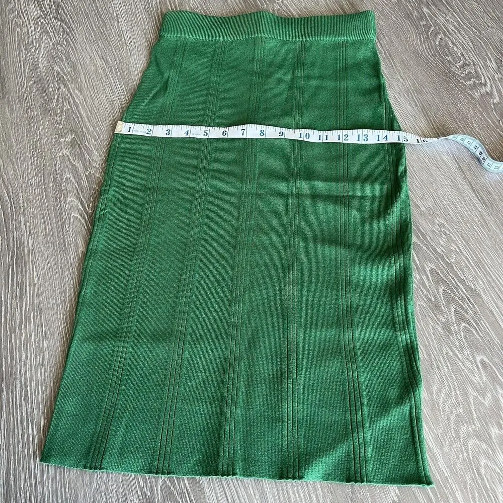 L’Agence Jessica Knit Midi Skirt Womens Extra Small Green Career - Image 6