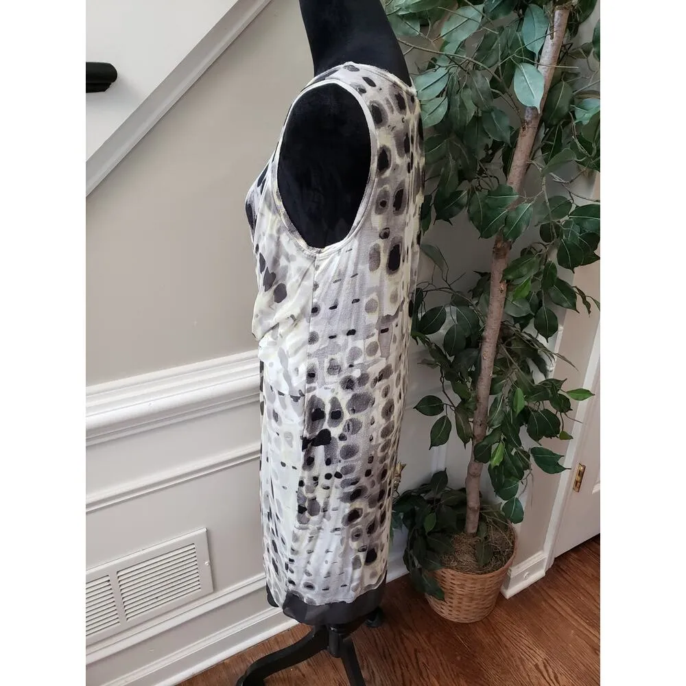 Simply Vera Vera Wang Sheath Dress Women's Medium Multi Abstract Print Stretch Gray - Image 13