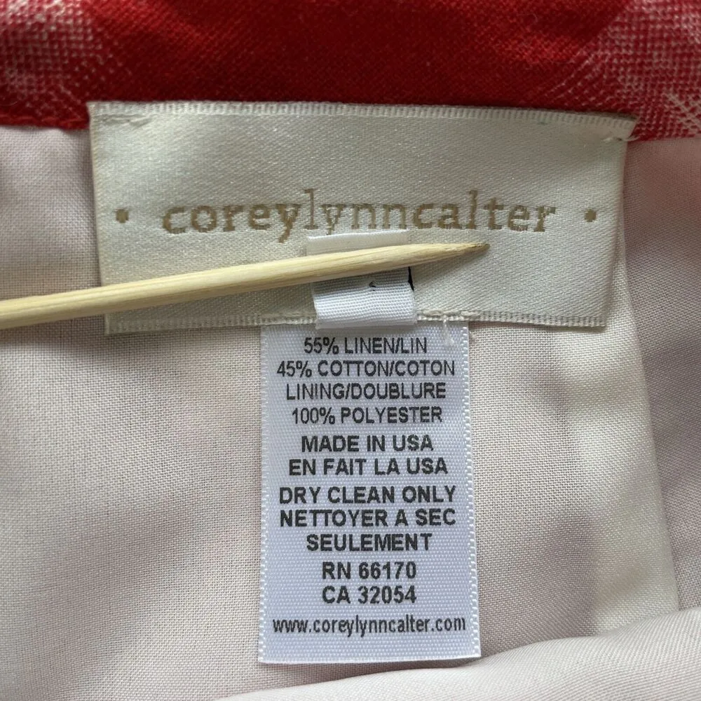 Corey Lynn Calter Anthropologie Womens Size 4 Knee Length Pencil Skirt Red White - Image 5