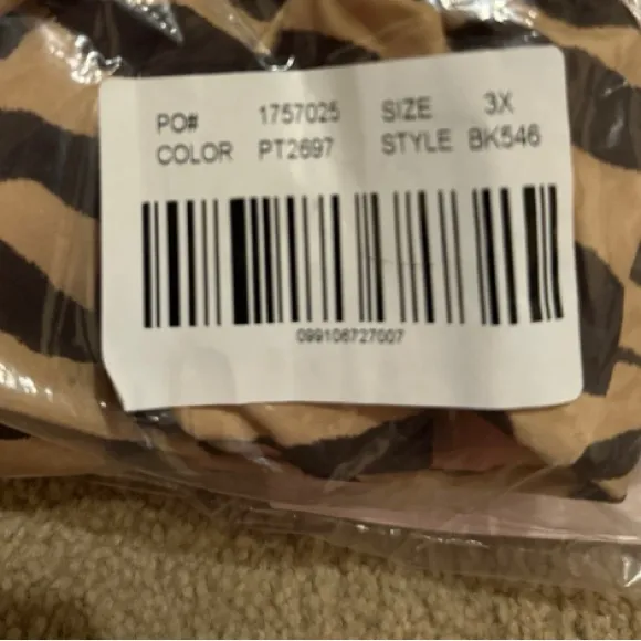 J. Crew Squareneck Bikini Swim Top‎ in Zebra Stripe Cream & Black Sz 3X Plus NEW - Image 7