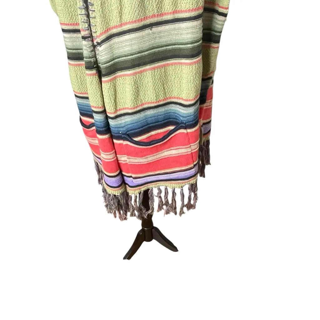 Anthropologie Moth Calexico Hooded Striped Poncho Sz XS - Image 7