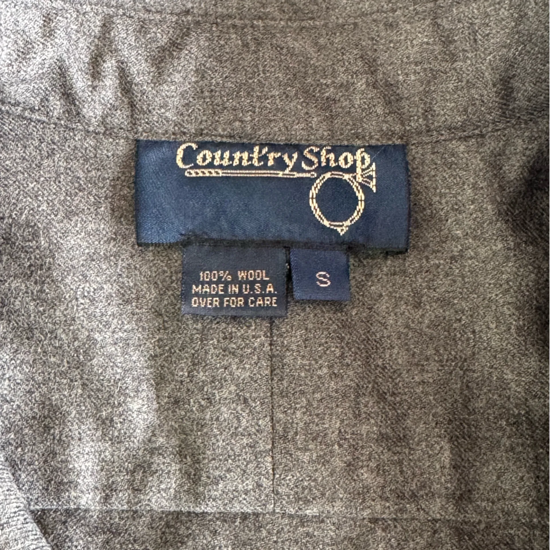Vintage Country Shop Charcoal Gray Wool Flannel Button Down Shirt Shacket Small - Image 2