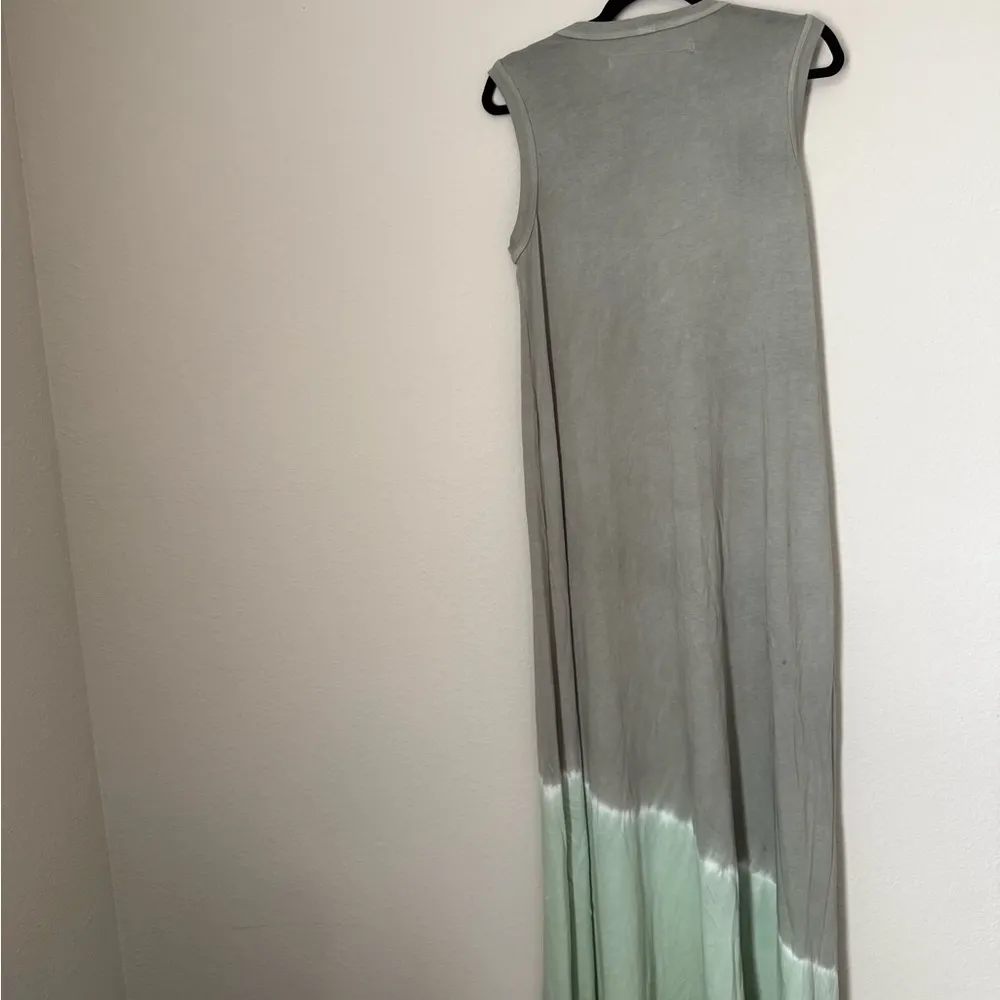 RAQUEL ALLEGRA SLEEVELESS DRAMA MAXI IN SAGE TIE DYE Green Size 0 - Image 4