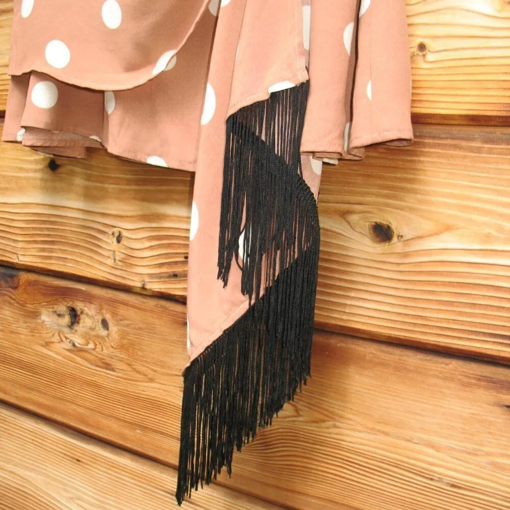 House of Harlow X Revolve Caterina Skirt Polka Dot Brown - Image 4