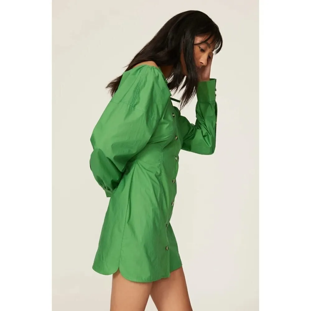 Nanushka Alyssa Dress in Green Womens Shirtdress Mini - Image 5