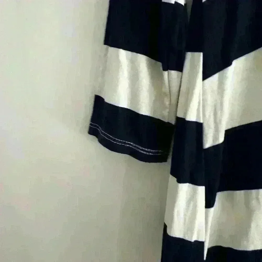 12pm by Mon Ami Womens Quarter Sleeve Striped Dress Bow Tie Back. Americana. M. Blue Size M - Image 3