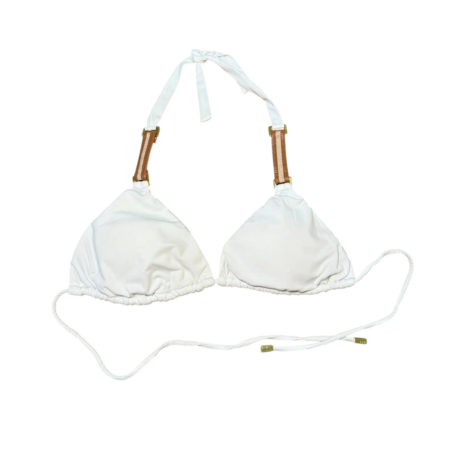 V.X. Paul Herman Bikini Set White Halter Top & Bottoms Beach Swim Suit medium White - Image 4