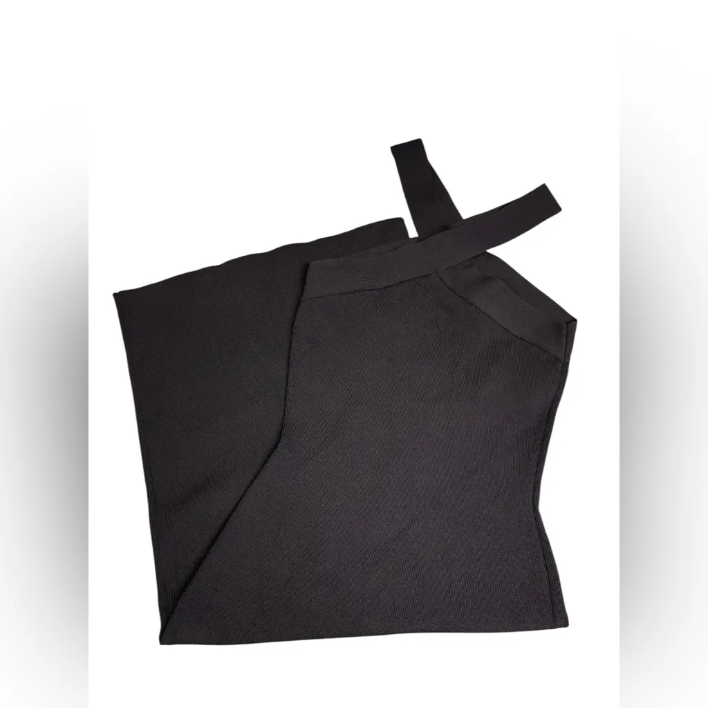 Aritzia Babaton Sculpt Knit Criss Cross Black Ribbed Mini Dress Size XS - Image 4