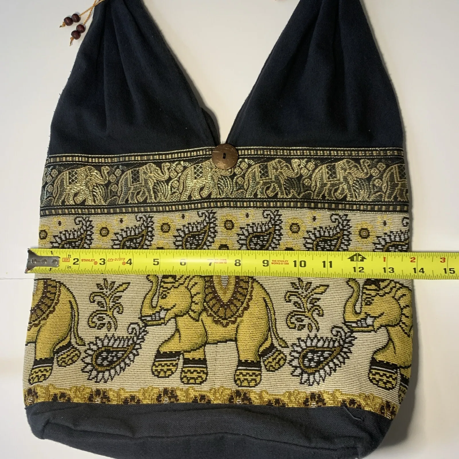 Handcrafted Elephant Shoulder Bag Boho Hippie Hobo Purse Embroidered Artisan - Image 13