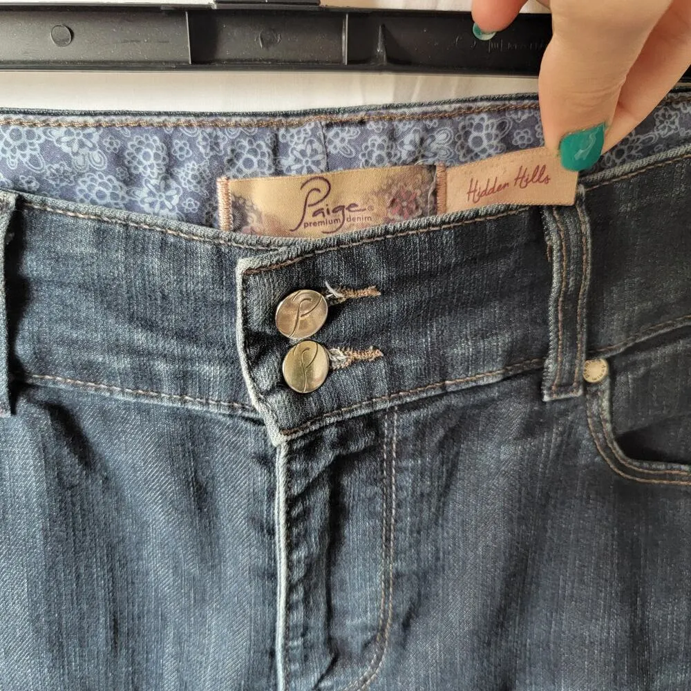 Y2K PAIGE Dark Wash Hidden Hills Mid Rise Stretch Womens Skinny Jeans Size 30 - Image 2