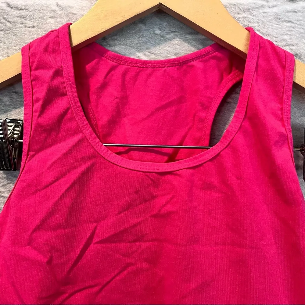 Women’s XS Wild Berry Hit Pink Racerback Cropped Tank Top - Image 6
