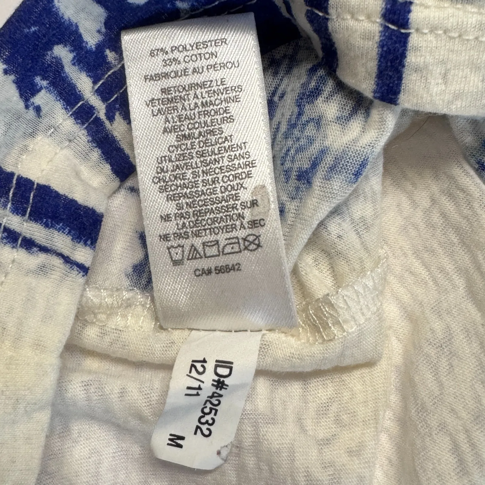 Express Crop White Tee Shirt Womens Medium Blue Palm Trees Semi Sheer Bling Love - Image 7