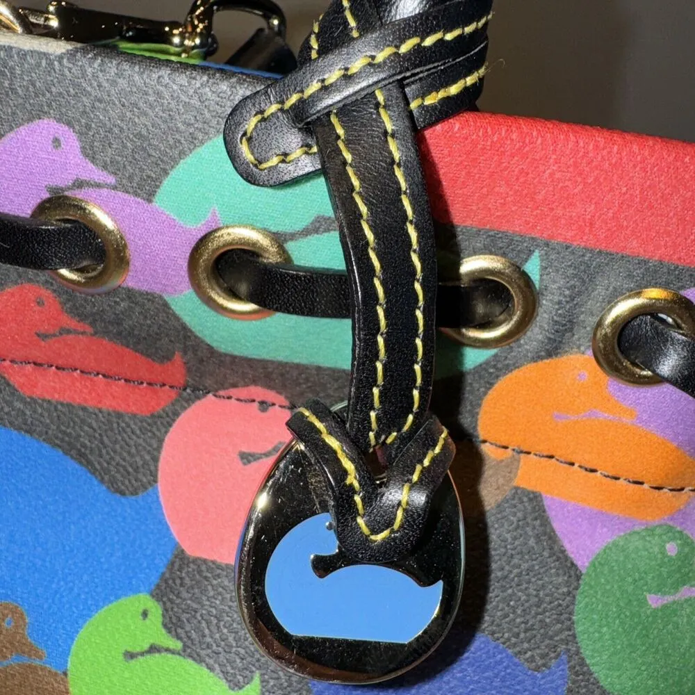 NWOT Vintage Dooney & Bourke Wonder Ducks Black Handbag Satchel Crossbody CLEAN - Image 2