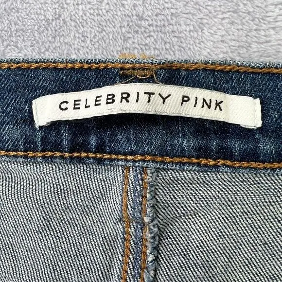 Celebrity Pink Jeans 21/35 Hi-Rise Relaxed Straight Raw Hem Distressed Y2K 90s‎ - Image 3