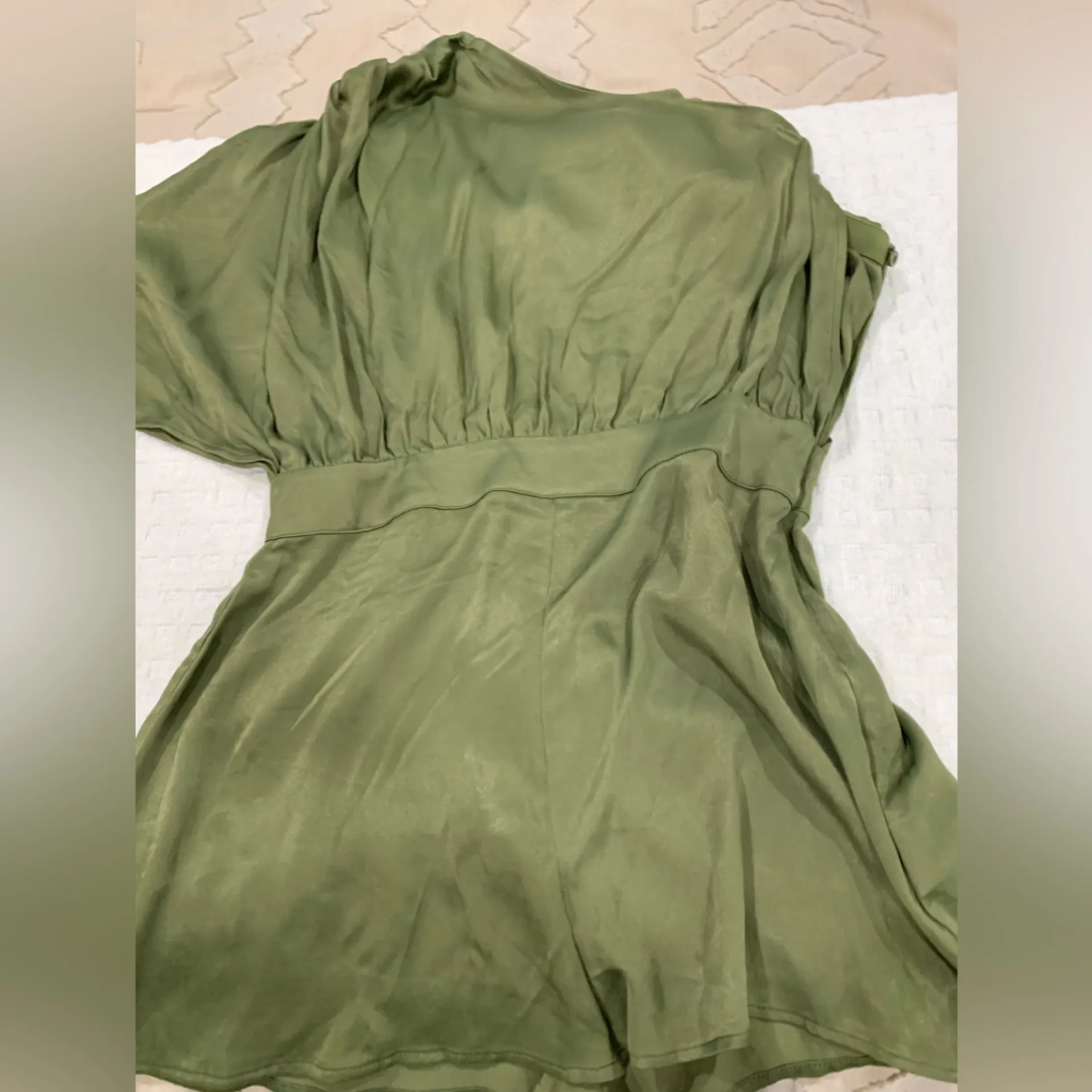 REVOLVE X Michael Costello Olive Selene One Shoulder Romper, Size Medium. NWT! - Image 12