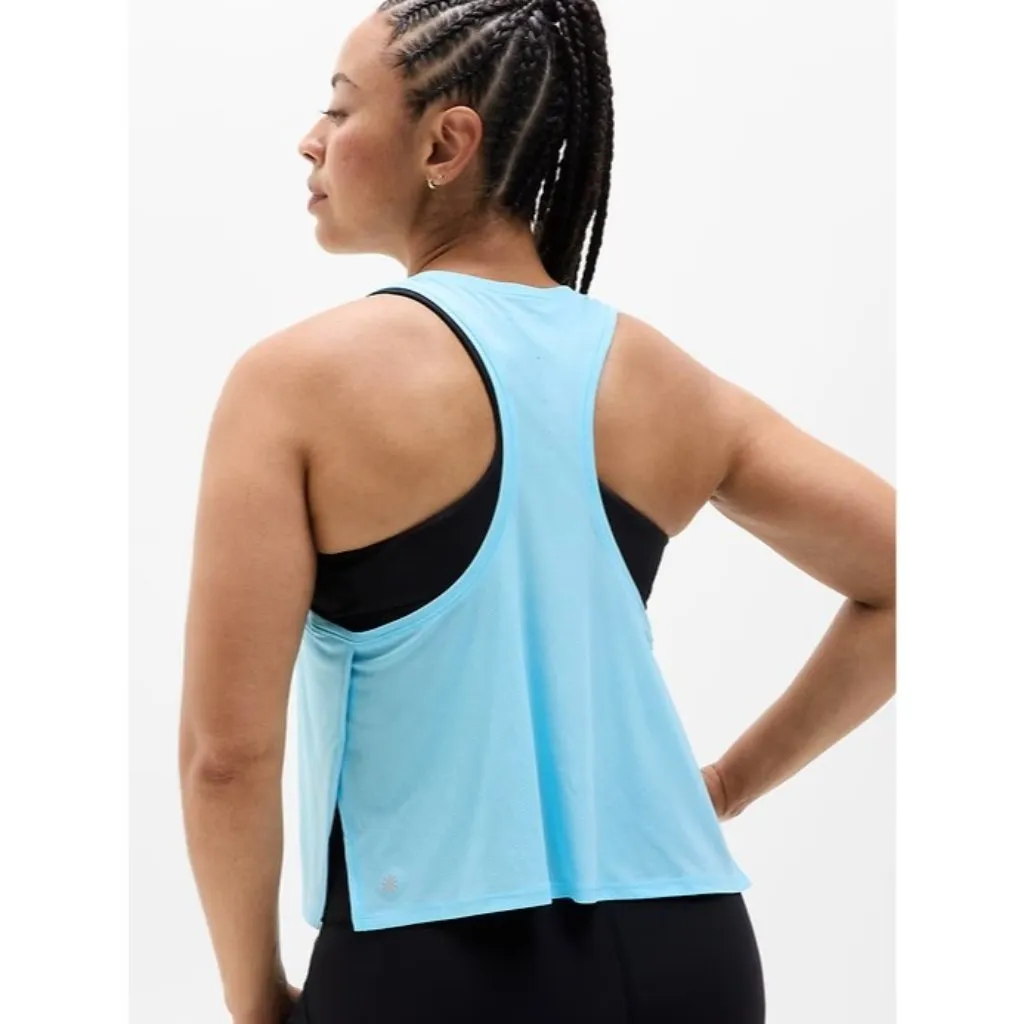 Athleta XS Grid Knit Singlet Tank Aqua Blue X-Small - Image 5