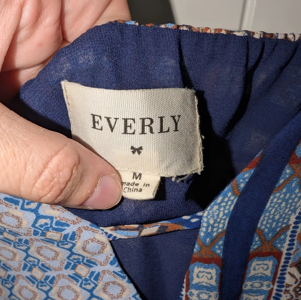 Everly Romper Geometric Patterned Women's Medium Blue - Image 3